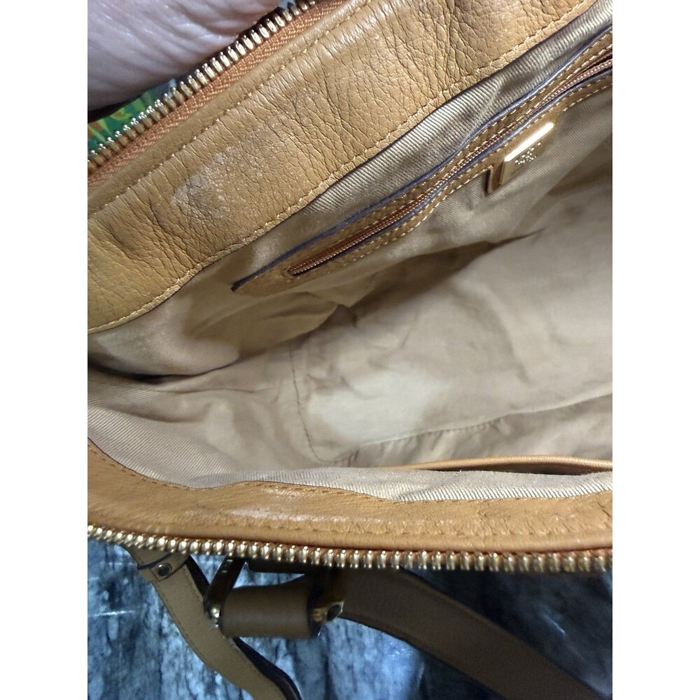 MCM Visetos Cognac 2-Way Tote EUC Fantastic Bag For Fall Plastic on Hardware - Picture 13 of 16
